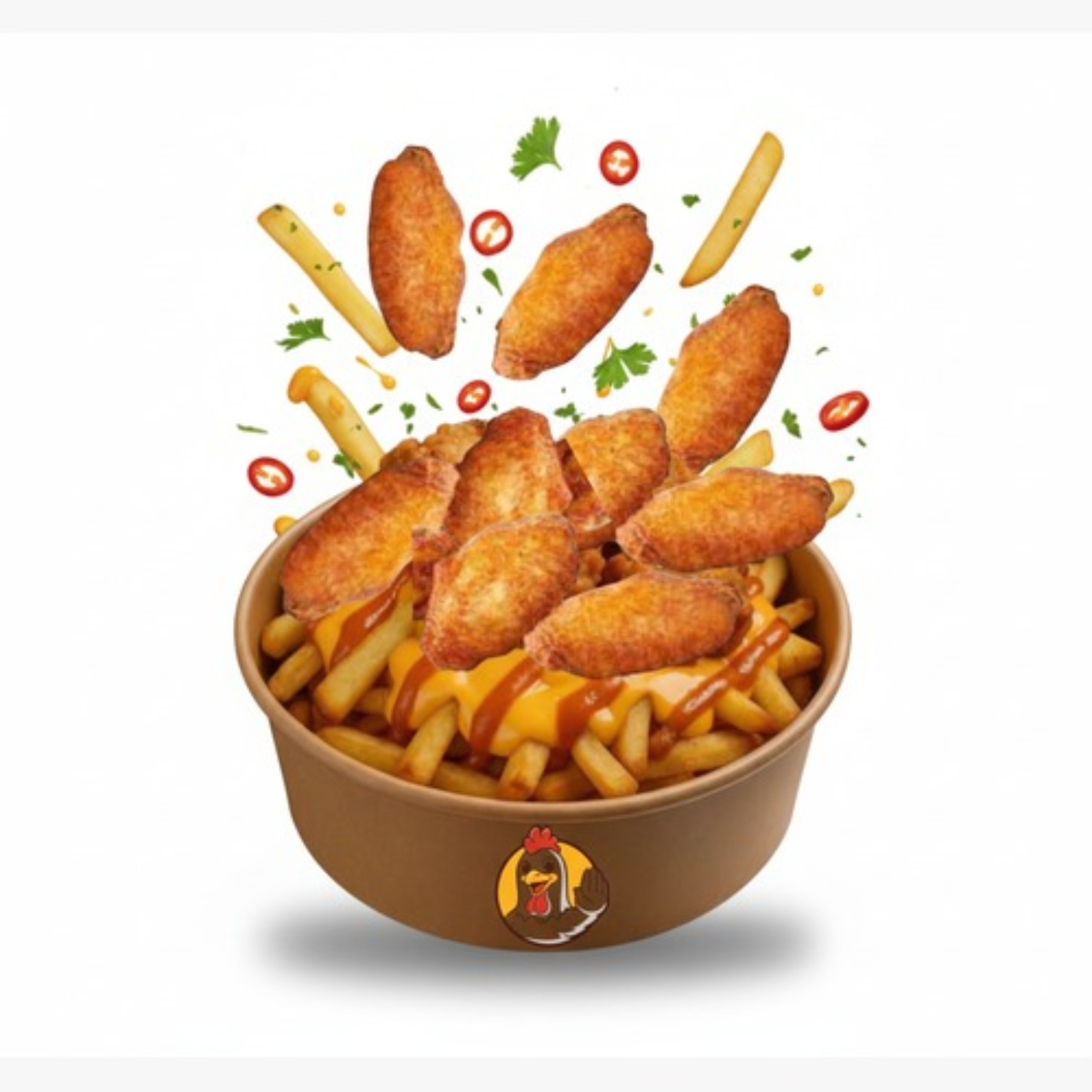 Bowl officiel CRISPYstop garni de poulet croustillant